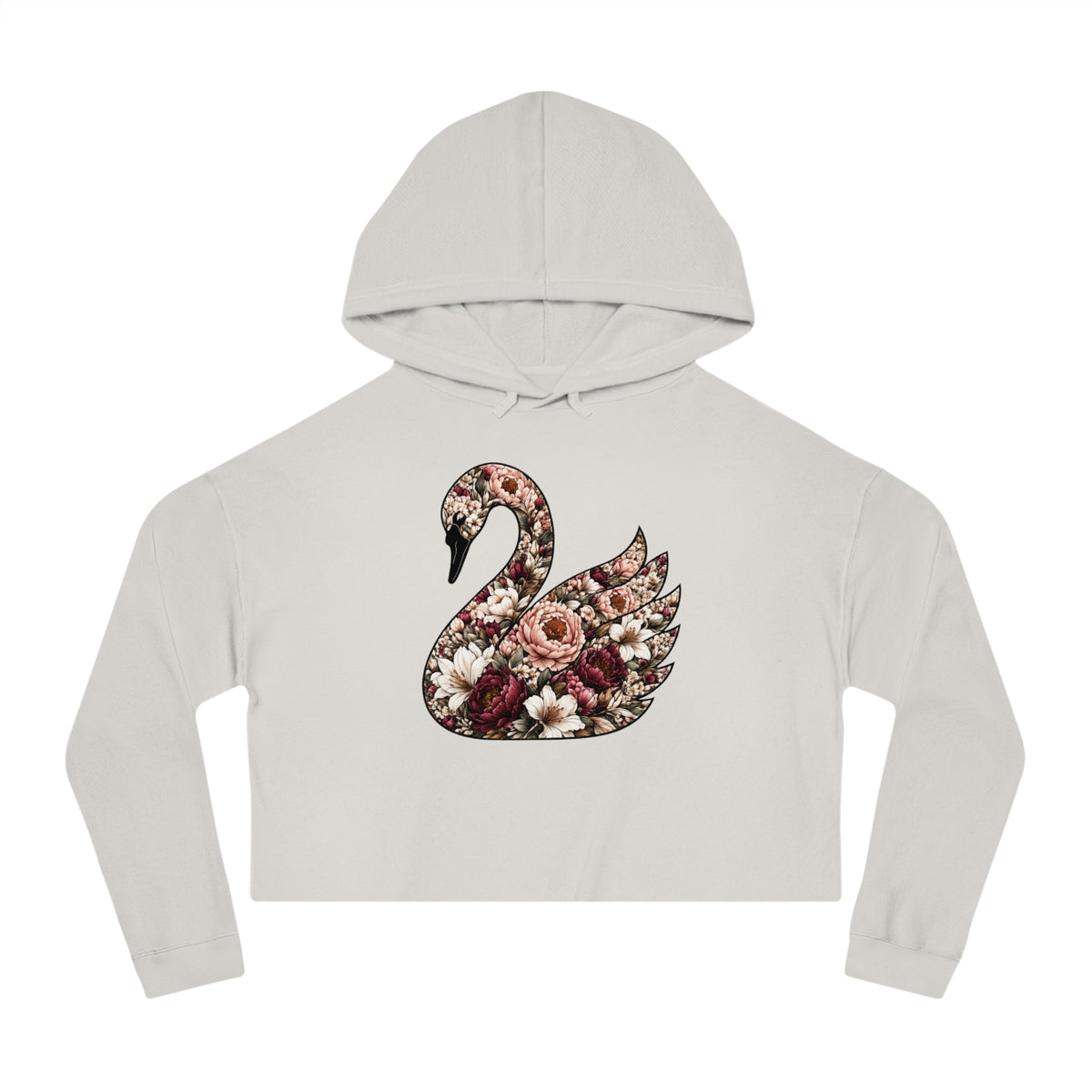 Peony & Plumage Cropped Hooded Sweatshirt