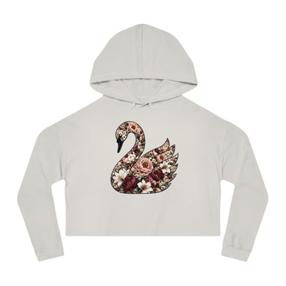 Peony & Plumage Cropped Hooded Sweatshirt